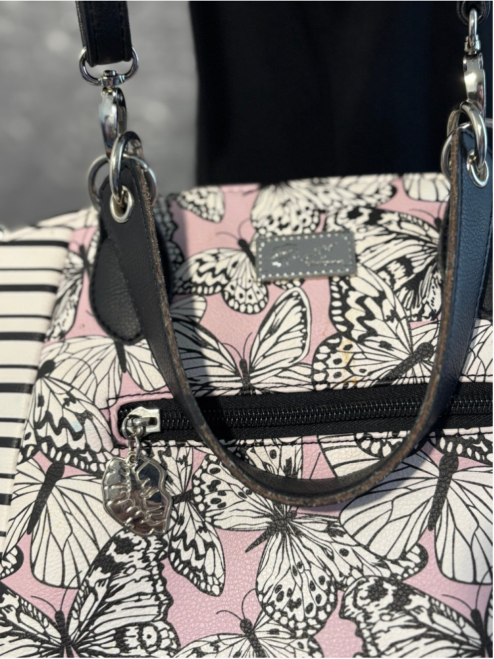 Luv By Betsey Johnson Butterfly Stripe Crossbody Shoulder Bag Purse whimsy Y2K - Picture 8 of 12